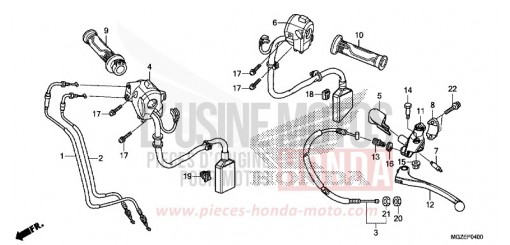 LEVIER DE GUIDON/COMMUTATEUR/CABLE CB500FAE de 2014